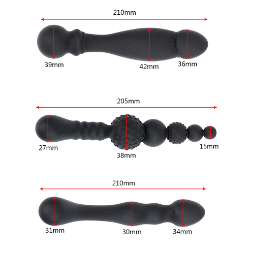 Анальный фаллоимитатор с шариками и двойной головкой IKOKY photo 1