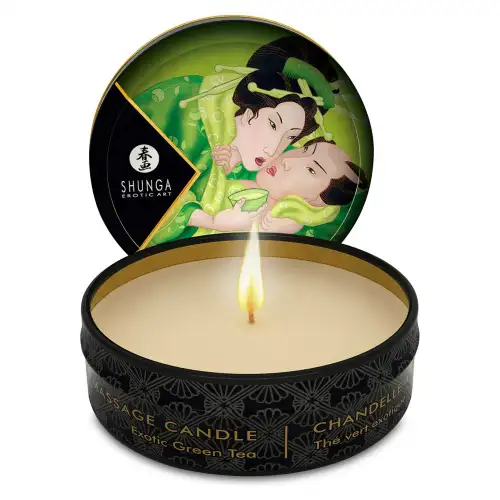 Массажная свеча Shunga MINI MASSAGE CANDLE - Exotic Green Tea (30 мл)  photo 1