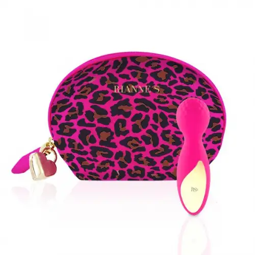 Мини-вибромассажер RIANNE S - Lovely Leopard Mini Wand Pink photo 1