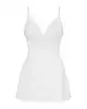 Сатиновый пеньюар с кружевом Obsessive 810-BAB-2 babydoll & thong L/XL, белый, пеньюар, танга photo 3