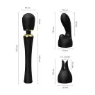 Вибромассажер с насадками Zalo — Kyro Wand Obsidian Black photo 2