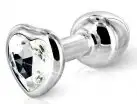 Анальное украшение Diogol Anni heart silver, 3.5 см photo 1