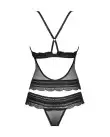 Полупрозрачный набор с украшениями Obsessive Ivannes top & thong 2XL/3XL, черный, топ и танга photo 4