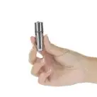 Вибропуля PowerBullet First-Class Bullet 2.5″ with Key Chain Pouch, Silver, 9 режимов вибрации photo 2