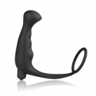 Черный массажер простаты с кольцом на пенис и вибрацией, водонепроницаемый photo 4