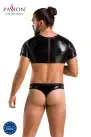 Комплект мужского белья под латекс Passion 057 Set Peter XXL/XXXL Black, кроп-топ, стринги photo 6