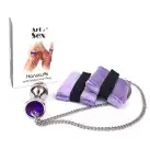 Наручники с металлической анальной пробкой Art of Sex Handcuffs with Metal Anal Plug size M Purple photo 6