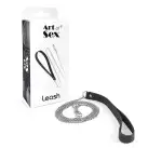 Поводок на цепочке из натуральной кожи Art of Sex - Leash, Черный photo 4